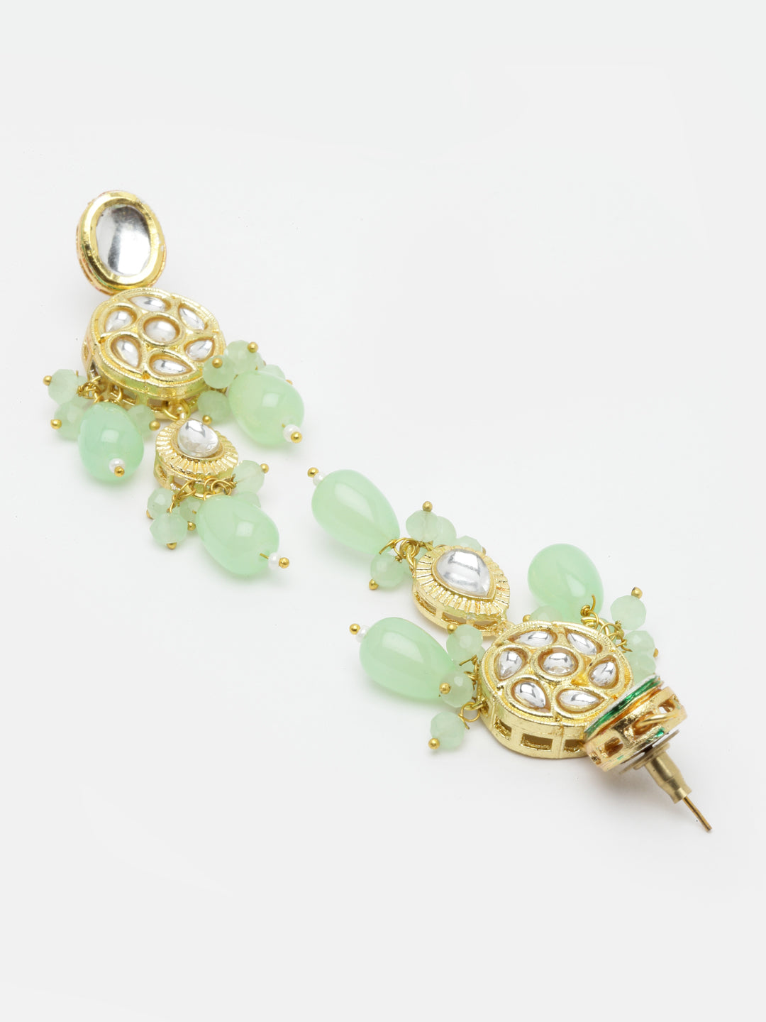 Gold-Plated Kundan-Studded & Pearl Beaded Jewellery Set