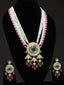 Gold-Plated & Pink Kundan Meenakari Jewellery Set