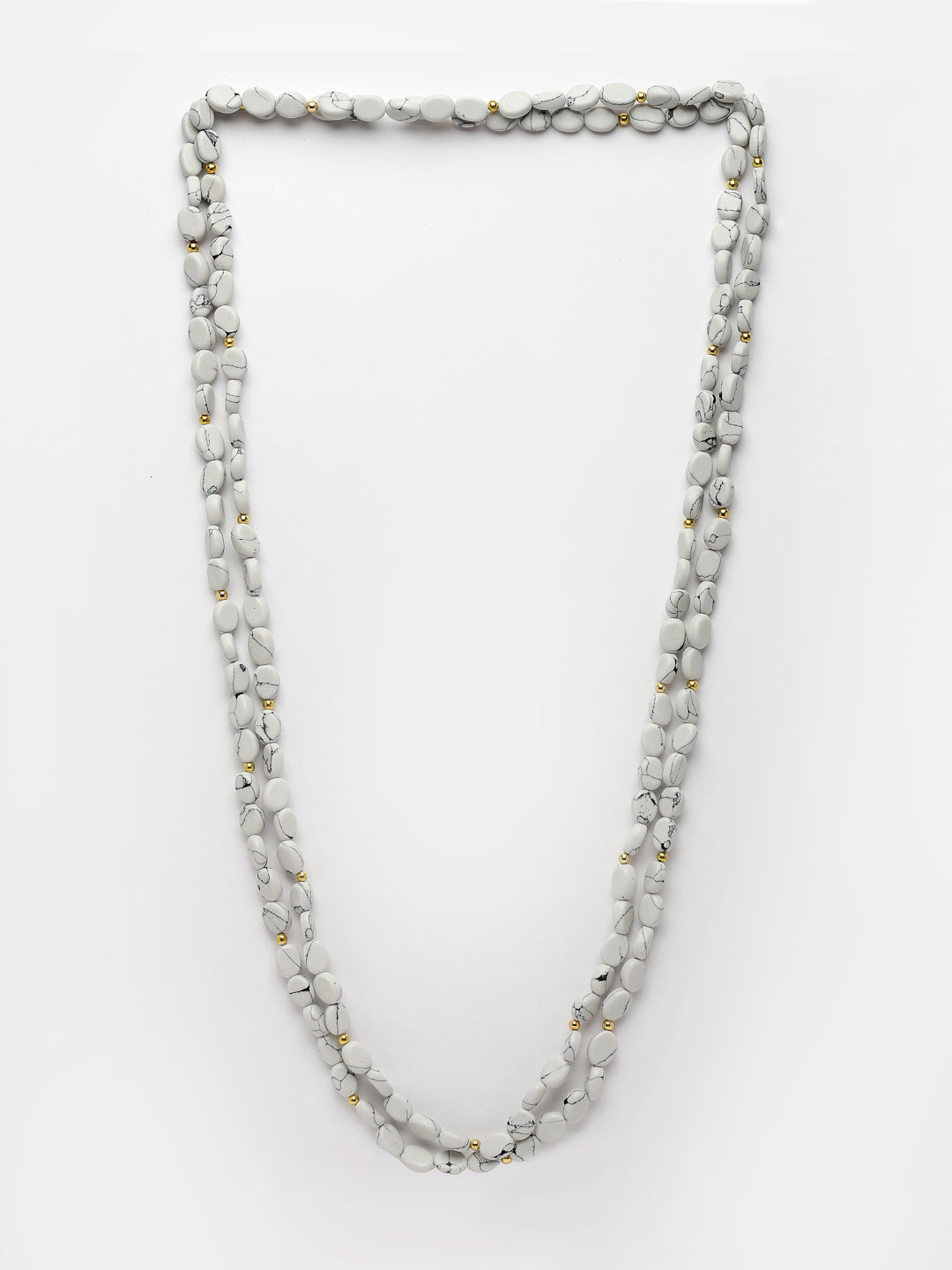 White & Gold-Toned Layered Necklace