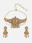 Gold-Plated Kundan & Stone-Studded Temple Choker Jewellery Set