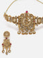 Gold-Plated Kundan & Stone-Studded Temple Choker Jewellery Set