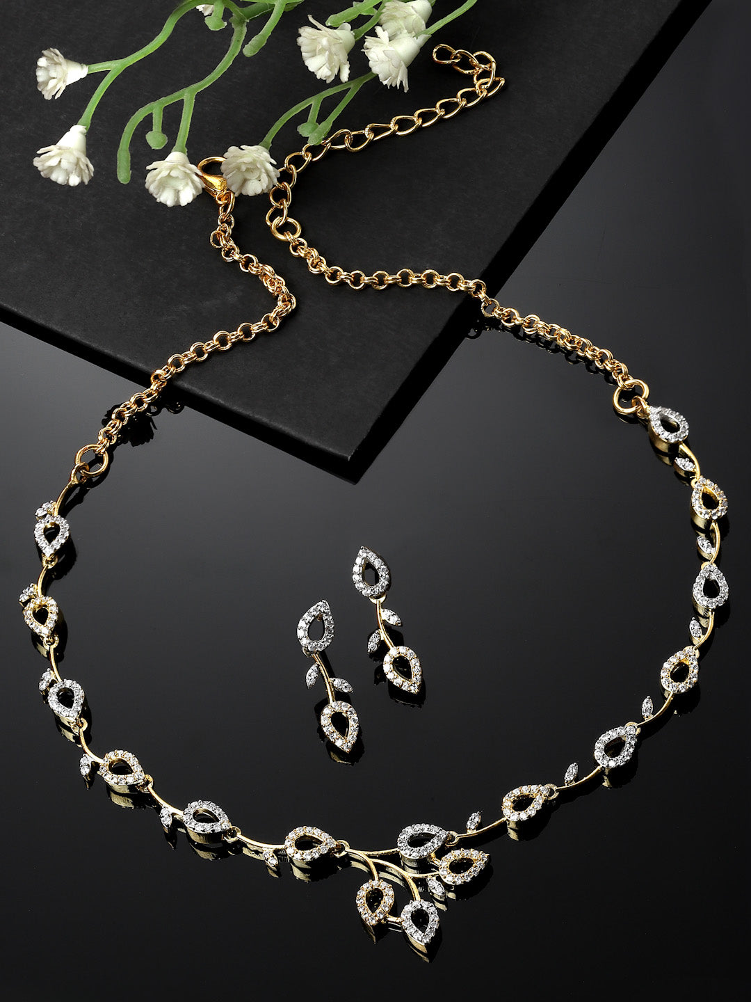 Gold-Plated Stone Studded Jewellery Set