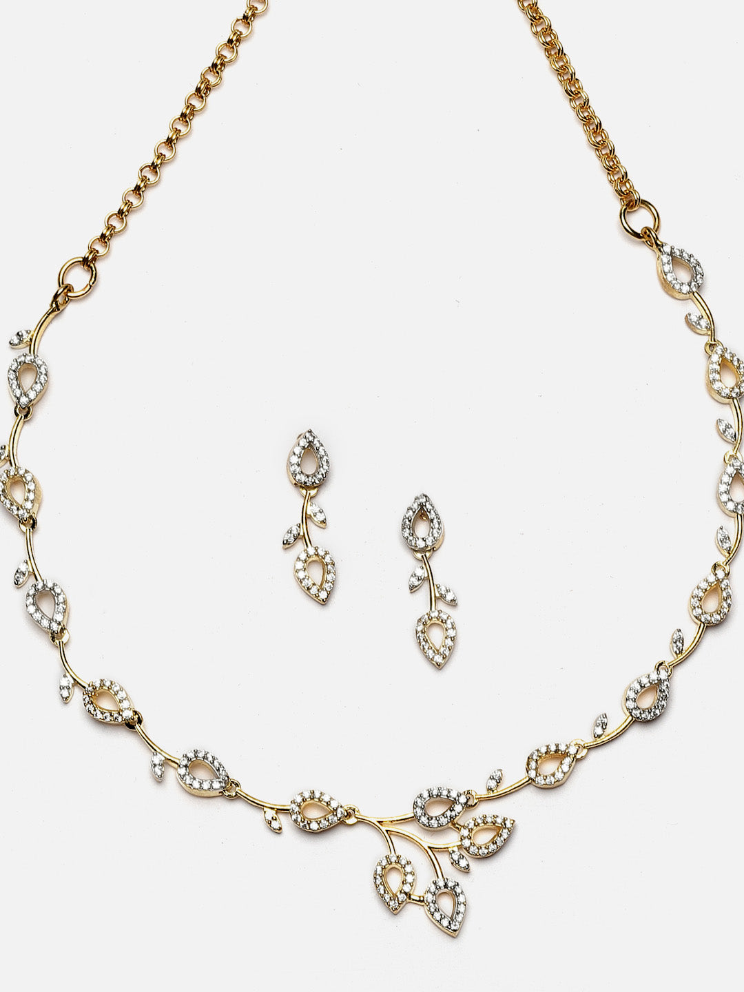 Gold-Plated Stone Studded Jewellery Set