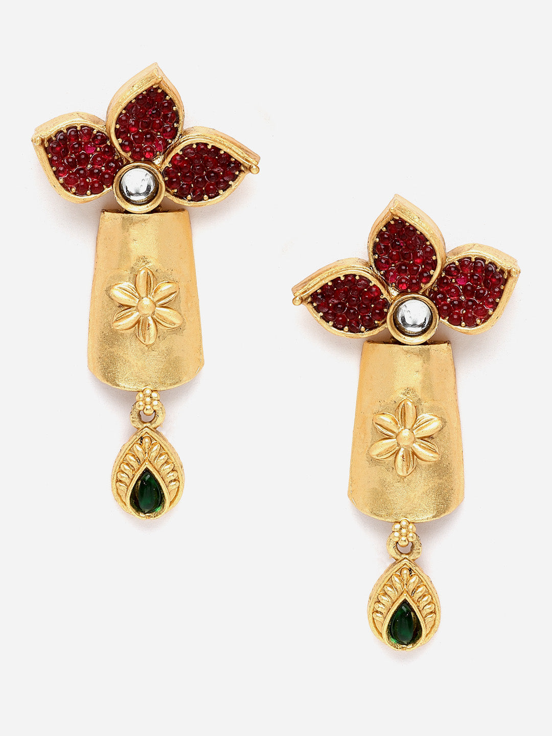 Gold Plated Artificial Stones and Beads Jewellery Set