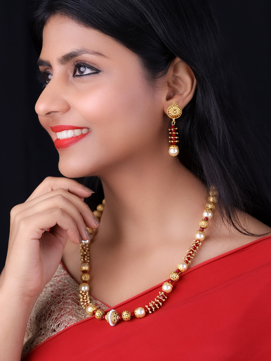 Gold Plated Beaded Jewellery Set