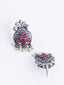 Silver-Plated Stone Studded Jewellery Set