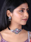 Silver-Plated Stone Studded Jewellery Set