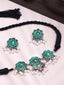 Silver-Plated Stone-Studded Oxidised Jewellery Set