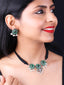 Silver-Plated Stone-Studded Oxidised Jewellery Set