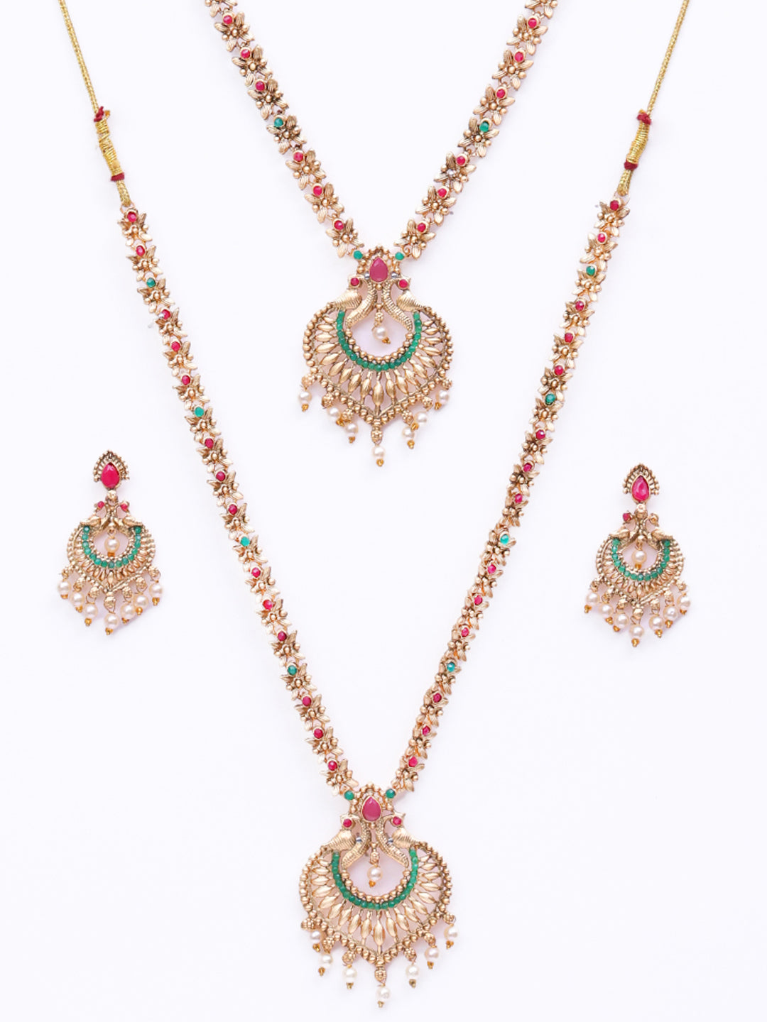 Gold-Plated Stone-Studded Jewellery Set