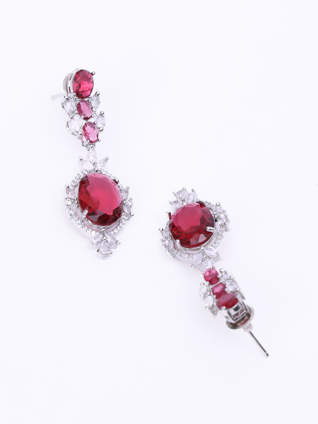 Silver-Plated Stone- Studded Jewellery Set