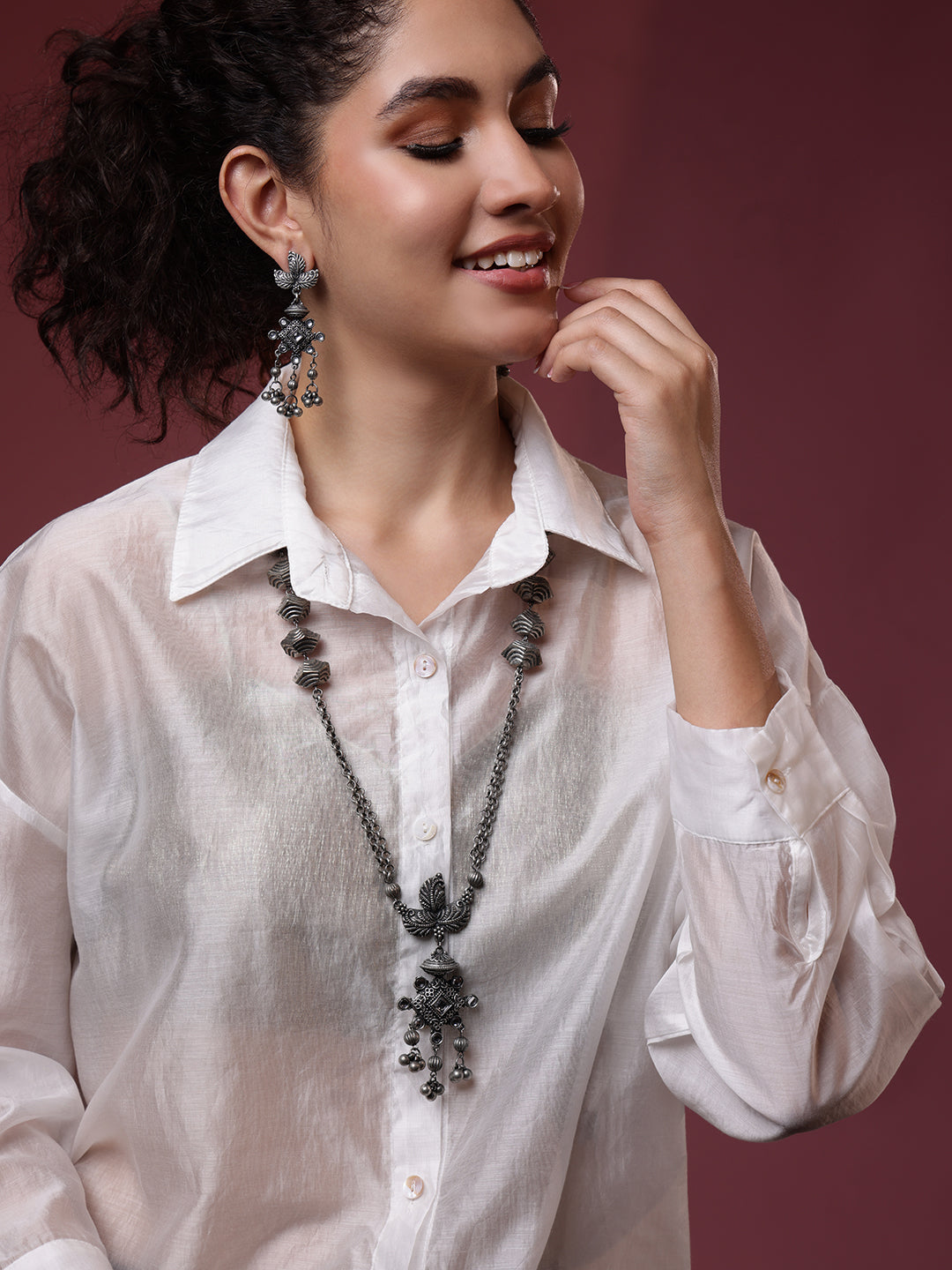 Silver Plated Beaded Jewellery Set