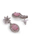 Rhodium Plated Necklace Set With American Diamond & Pink Stone Accents