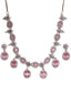 Rhodium Plated Necklace Set With American Diamond & Pink Stone Accents