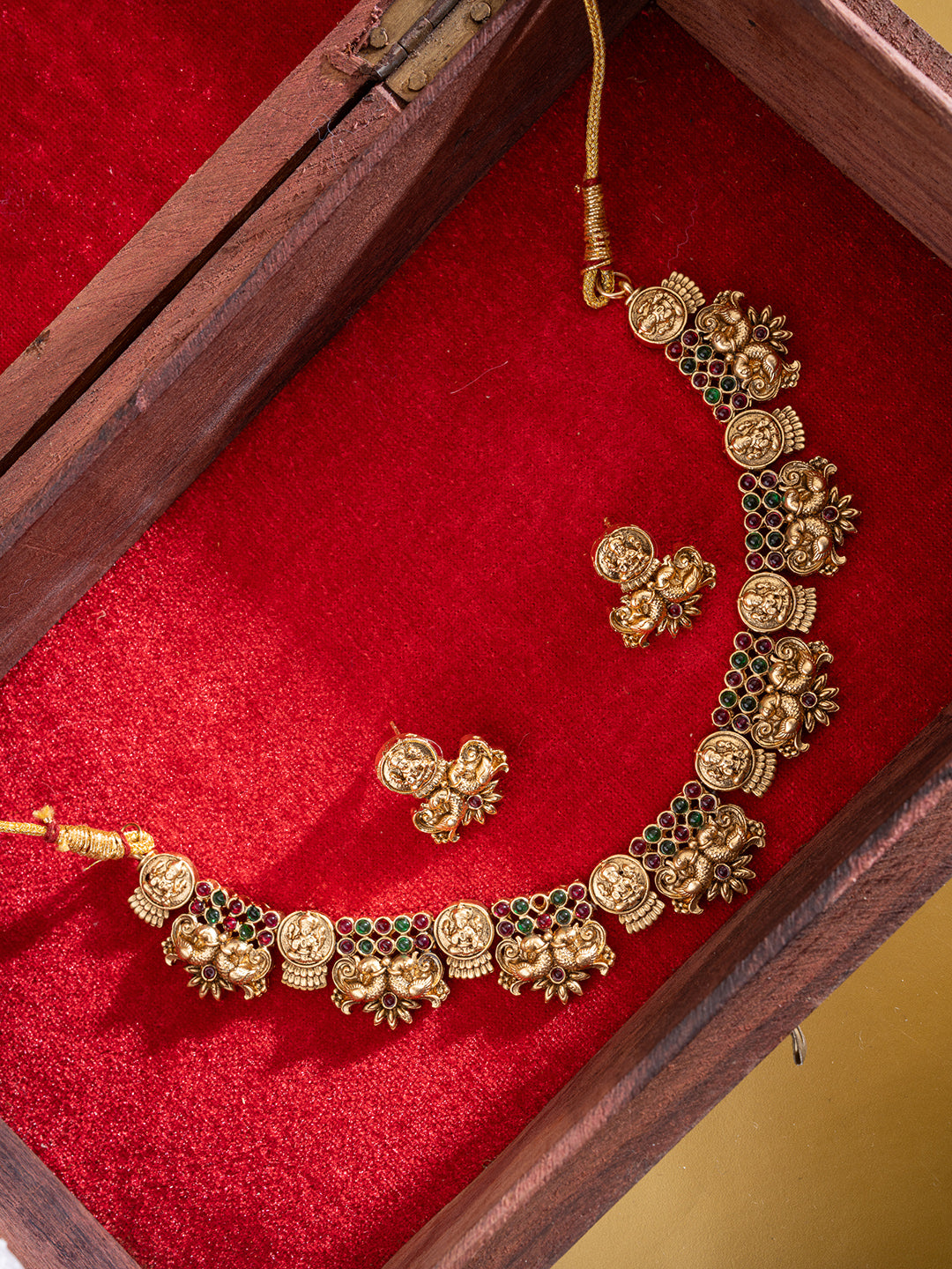 Gold-Plated Stones-Studded Jewellery Set