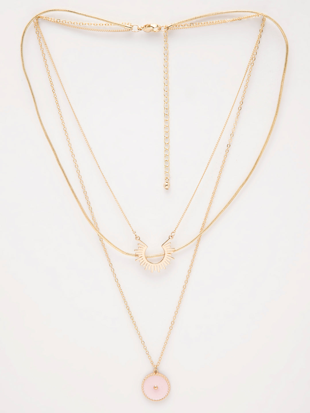 Gold & Pink Gold-Plated Layered Chain