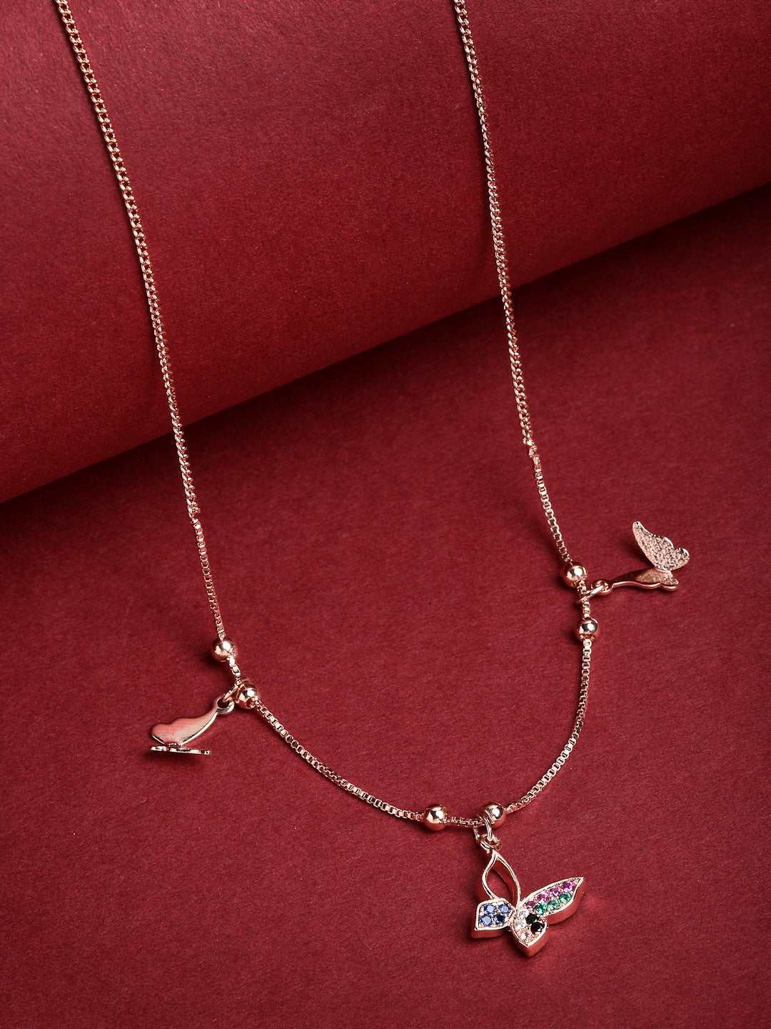 Gold-Toned & White Brass Gold-Plated Handcrafted Necklace