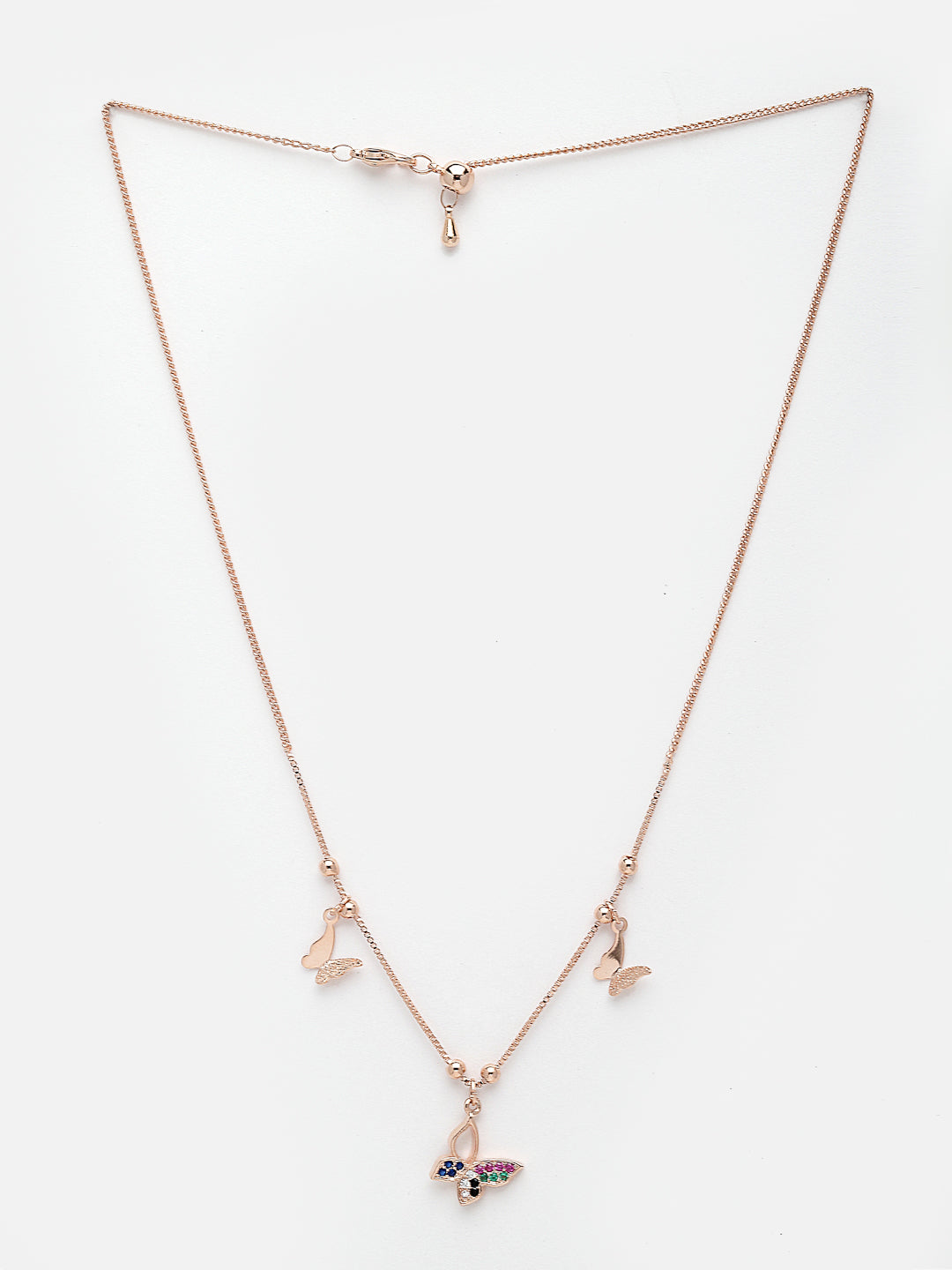 Gold-Toned & White Brass Gold-Plated Handcrafted Necklace