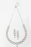Silver-Plated CZ Stone-Studded Circular Shape Jewellery Set