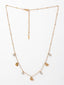 Gold-Plated Cubic Zirconia-Studded Charm Necklace