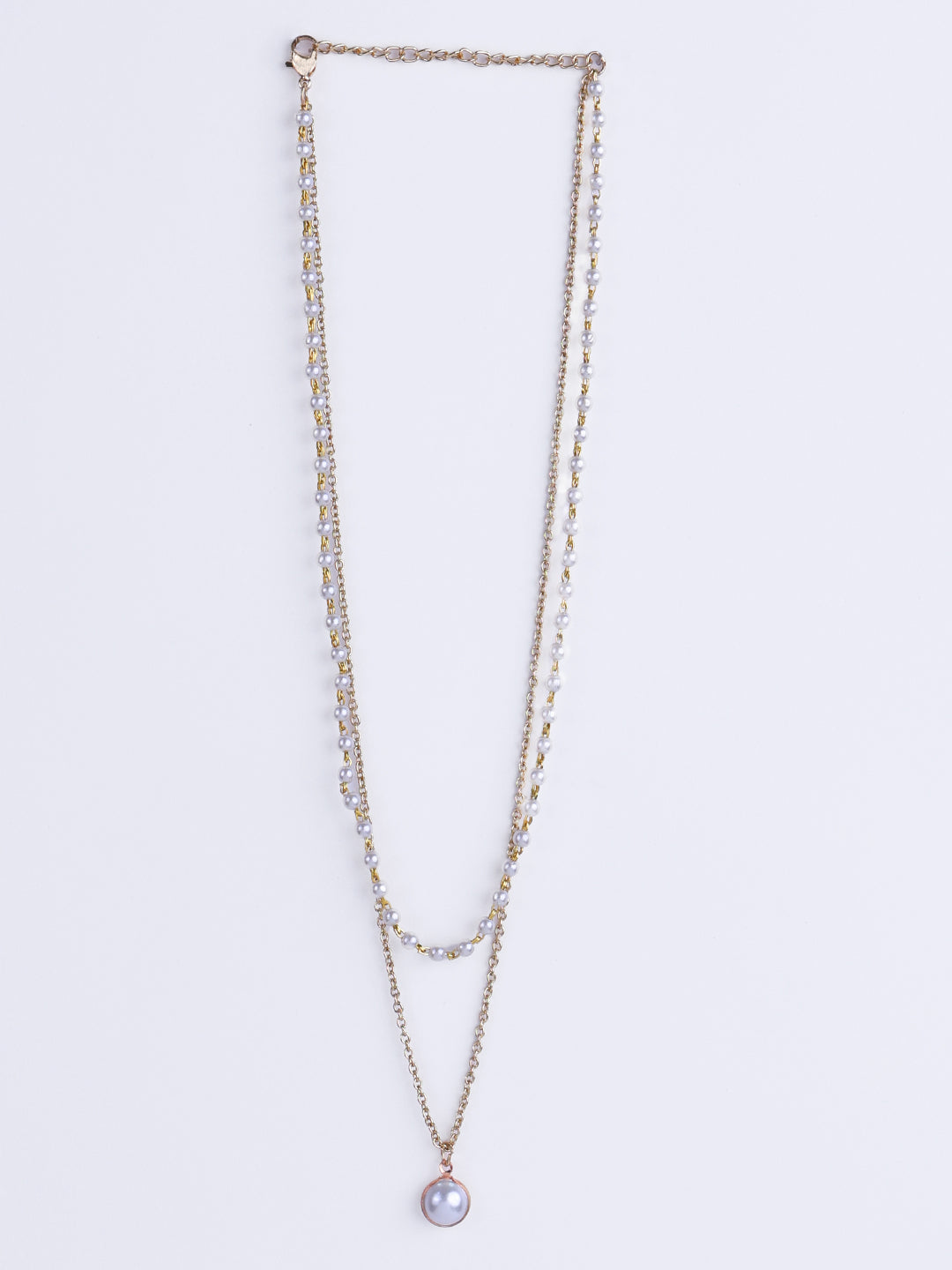 Gold-Plated Pearl Layered Necklace