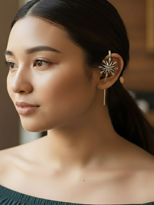 Floral Ear Cuff Earrings