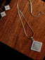 Gold-Plated Silver-Toned & White CZ-Studded Square Shape Handcrafted Jewellery Se