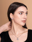 Silver-Plated Cubic Zirconia Studded And Pearls Beaded Jewellery Set