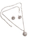 Silver-Plated Cubic Zirconia Studded And Pearls Beaded Jewellery Set