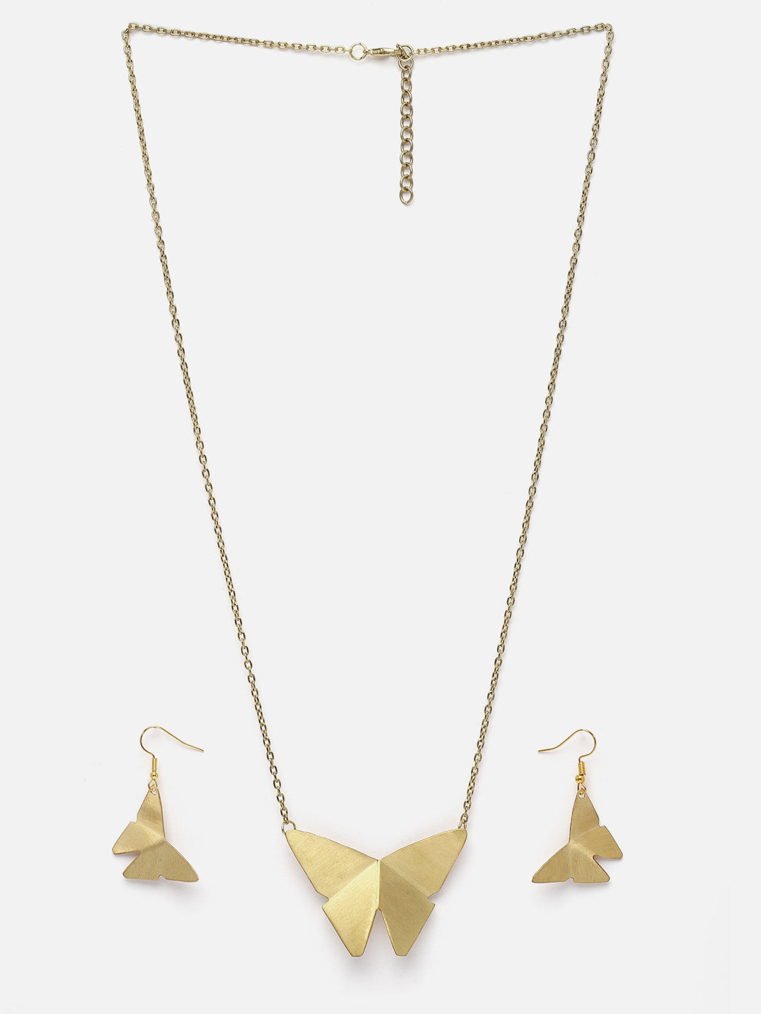 Gold-Plated Butterfly-Shaped Pendant Set