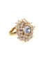 Gold Plated Kundan Studded & Beaded Finger Ring