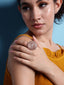 Rose Gold-Plated White Stone-Studded Finger Ring