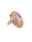 Rose Gold-Plated White Stone-Studded Finger Ring