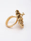 Gold-Plated Peacock Shaped Adjustable Finger Ring