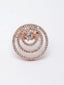 Women Rose Gold-Plated AD Studded Circular Shaped Adjustable Finger Ring