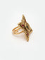 Gold-Plated Stone-Studded Adjustable Finger Ring