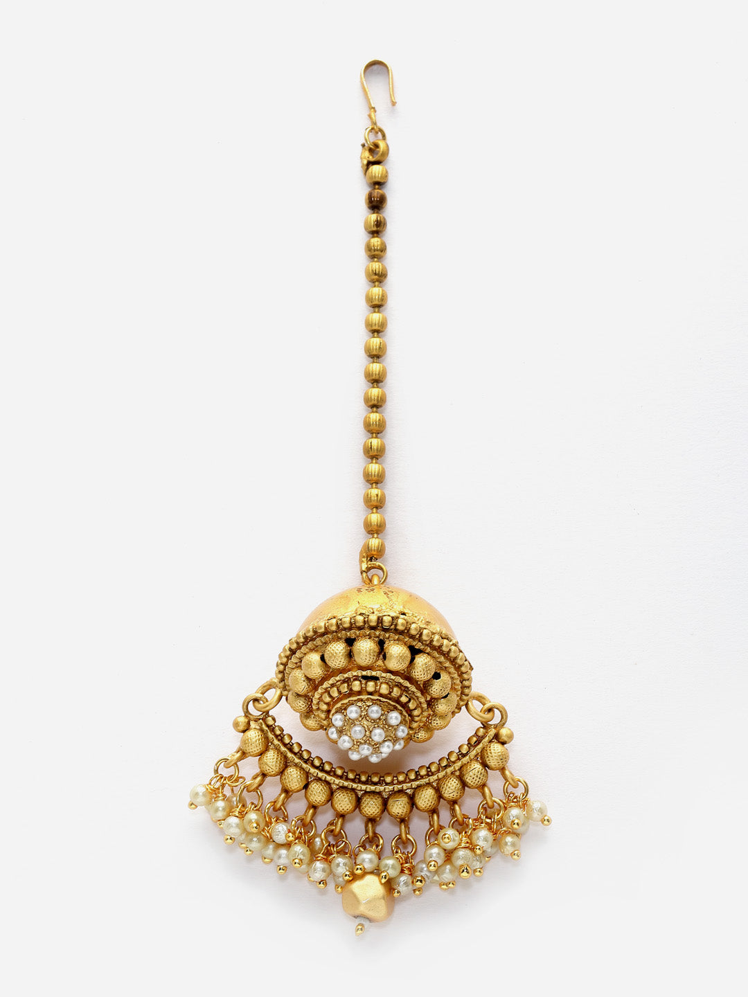 Gold-Plated Pearls Maang Tikka