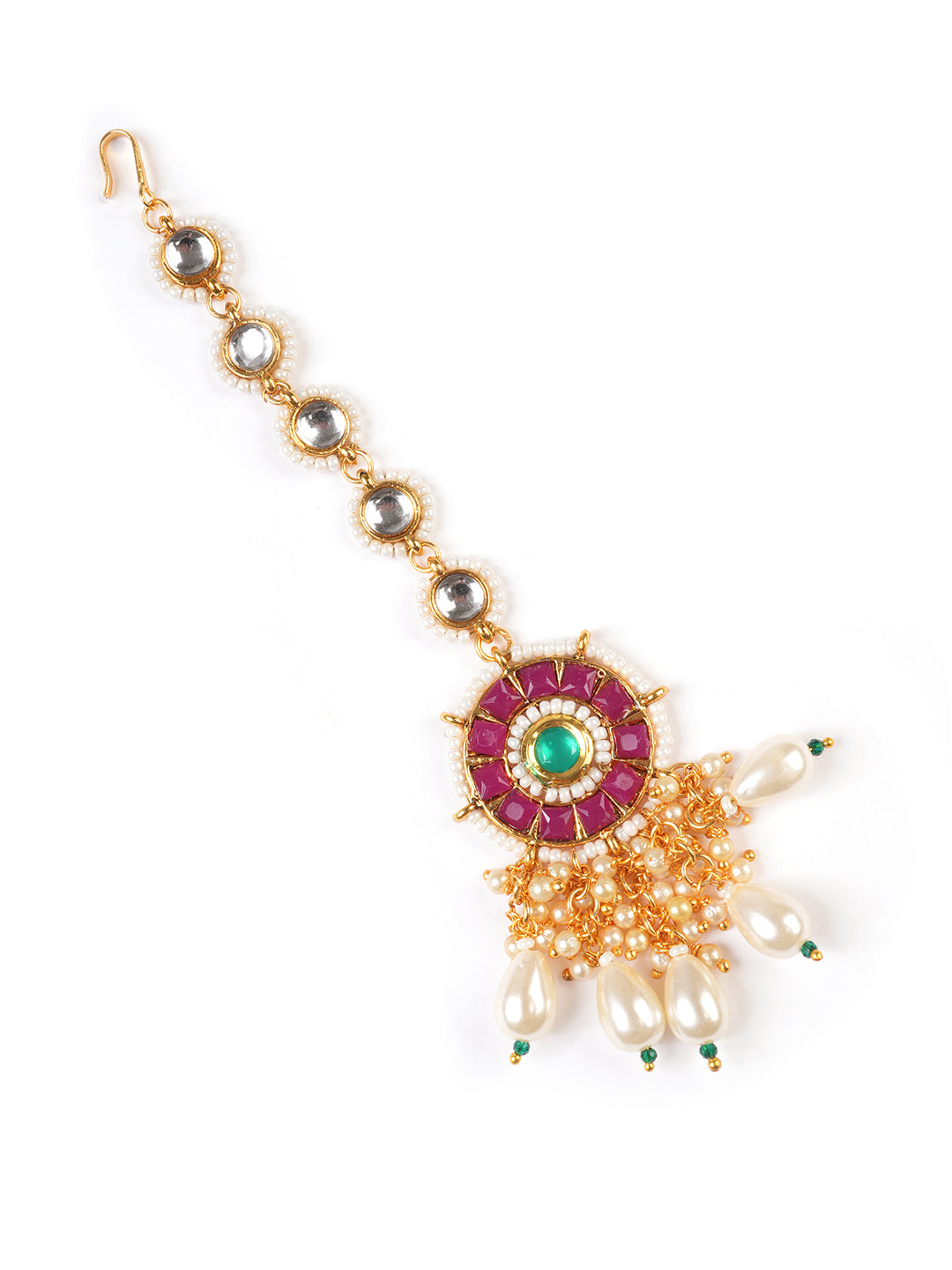 Gold-Plated Kundan Studded Maang Tikka