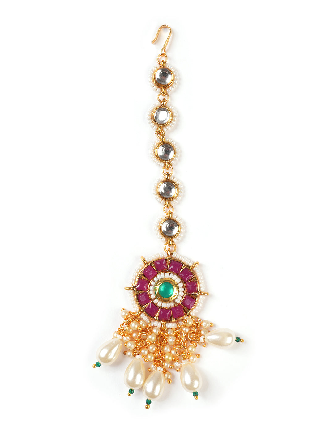 Gold-Plated Kundan Studded Maang Tikka