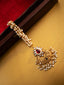 Gold-Plated Kundan Studded & Pearls Beaded Maang Tikka