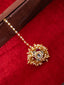 Gold-Plated Kundan Studded And Beaded Maang Tikka