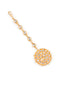 Gold-Plated Kundan Studded & Pearls Beaded Maang Tikka