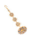 Gold-Plated Kundan Studded & Pearls Beaded Maang Tikka