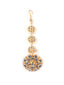 Gold-Plated Kundan Studded & Pearls Beaded Maang Tikka