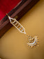 Gold-Plated Kundan Studded & Pearls Beaded Maang Tikka