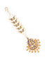 Gold-Plated Kundan Studded & Pearls Beaded Maang Tikka