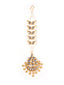 Gold-Plated Kundan Studded & Pearls Beaded Maang Tikka