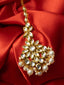 Gold-Plated Kundan Studded & Pearls Beaded Maang Tikka