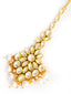 Gold-Plated Kundan Studded & Pearls Beaded Maang Tikka