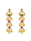 Gold-Plated & Green Kundan Handcrafted Classic Drop Earrings